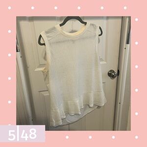 5|48 Cream Ribbed Sleeveless Top